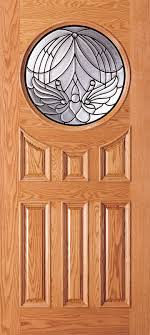 Entry Circular Glass 6 Panel Wood Door