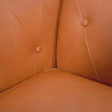 Emery Sofa Color Caramel Fabric Material Air Leather