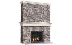 Classic Stone Rustic Mantel Fireplace