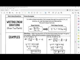 Writing Linear Equations Given Two