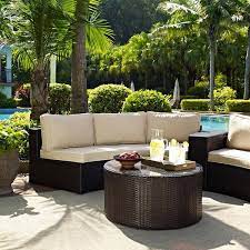 Crosley Catalina 2 Piece Outdoor Wicker Seating Set With Sand Cushions