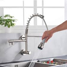 Wall Mount Kitchen Sink Spring Faucet
