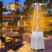Pyramid Glass Tube Flame Outdoor Heater