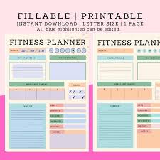 Colorful Workout Editable Planner