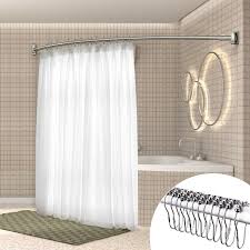 Shower Curtain Rod Rail Silver