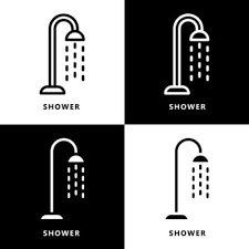 Shower Icon Cartoon Bathroom Shower
