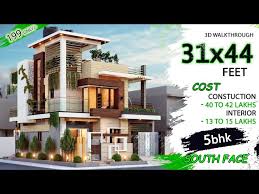 31x44 South Facing House Plan 5 Bhk