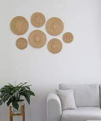 7 Handwoven Rattan Place Mat Style Wall