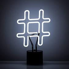 Neon Hashtag Desk Light
