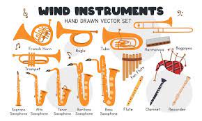 Wind Instruments Vector Set Trumpet
