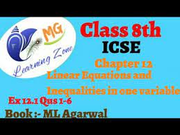 Class 8th Icse Math Ch 12 Linear