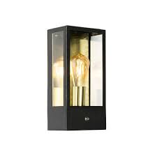 Outdoor Wall Lamp Black With Gold Light