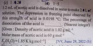1 5 1 2 Ml Of Acetic Acid Is Dissolved