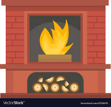 Flat Style Fireplace Icon Design House