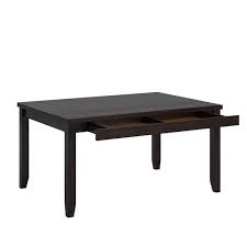 Rectangle Black Solid Wood Dining Table