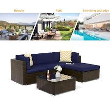 Joyesery 5 Pieces Pe Rattan Wicker