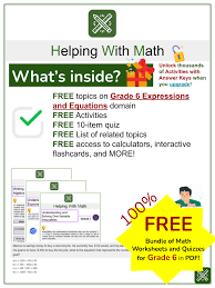 Grade 6 Expressions And Equations Free