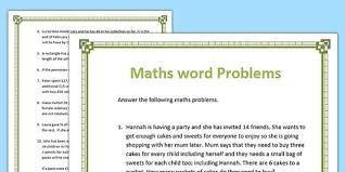 Maths Word Problems Worksheets