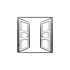 Open Doors Hand Drawn Outline Doodle