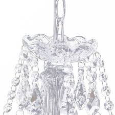 33 In H X 22 In W 6 Light Clear Pendant Lighting Fixture Chandelier With K9 Crystal Dangles