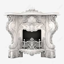 3d Rococo Fireplace Isolated Fireplace