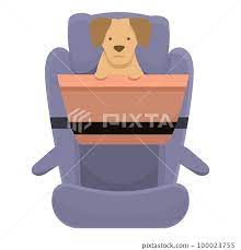 Dog Car Seat Belt Icon Cartoon Vector