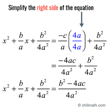 Derive Quadratic Formula Chilimath