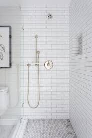 Long White Subway Tiles With Marble Hex