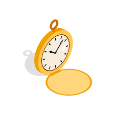Pocket Watch Icon In Isometric 3d Style