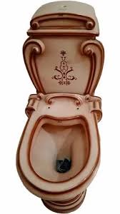 Brown Ceramic Western Toilet Seat