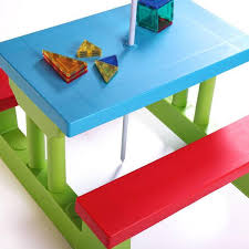 Plastic Picnic Table Set With Umbrella