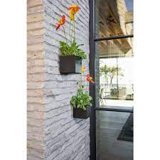 Veradek Geo Cube 5 In Black Plastic Hanging Planter