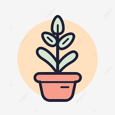 Potted Plant Logo On Background Of
