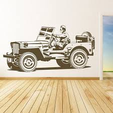 Army Jeep Soldier Car Wall Decal