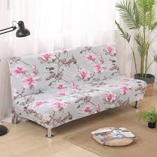 Printed Futon Armless Sofa Bed Cover