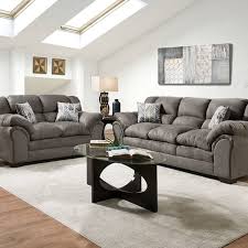 Crushed Grey Sofa Couch Loveseat Set