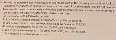 Expanded Accounting Equation