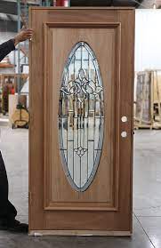 Oval Glass Exterior Mahogany Doors Cl 114