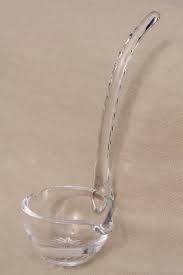 Vintage Clear Glass Sauce Ladle Or