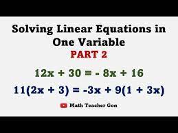 Solving Linear Equations In One