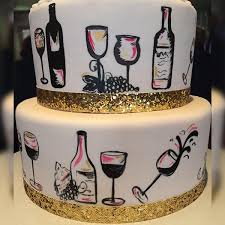 Send Two Tier Designer Wine Theme Cake