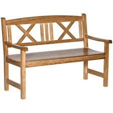 Outsunny 2 Seater Wooden Garden Bench