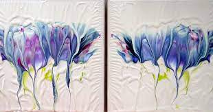 My Simple Flower Diptych Acrylic Pour
