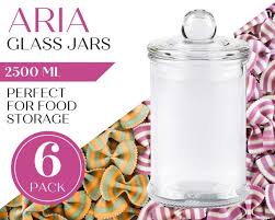 6 X Extra Large Glass Apothecary Jar