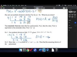 Lesson 15 Remainder Theorem Ex 1 And 2