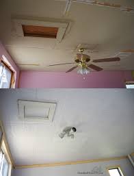 ugly ceiling with styrofoam ceiling