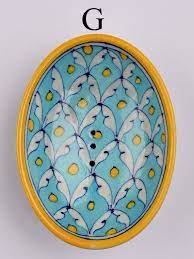 Assorted Ceramic Blue Pottery Soap Dish