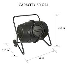 Black Rotating Outdoor Compost Bin With