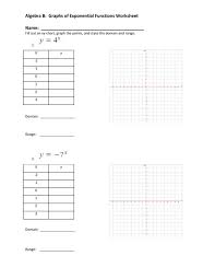 Algebra B Graphs Of Exponential