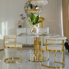 Designer Glamor Chair Gold Boucle